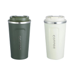 2 Pack 510ml Hot Cold Insulated Flask Temp display Travel Mug (Green White)