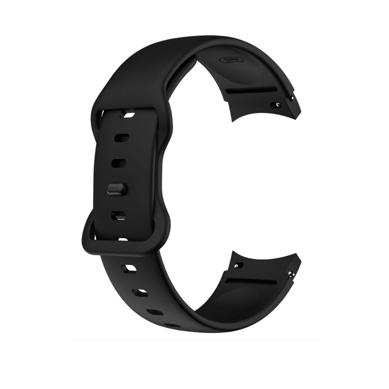20mm-Magnetic-Buckle-Silicone-Band-Compatible-with-Samsung-Galaxy-Watch-4-5---Black 20mm Magnetic Buckle Silicone Band Compatible with Samsung Galaxy Watch 4/5 - Black - Image 1