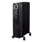 2400W 9-Fin Black Oil-Filled Heater for Home & Office