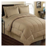 5 Piece Stripe Comforter Beige (Queen)