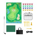 Double-Sided Golf Chipping Stick Practice Game Mat Set for Adult/Kids