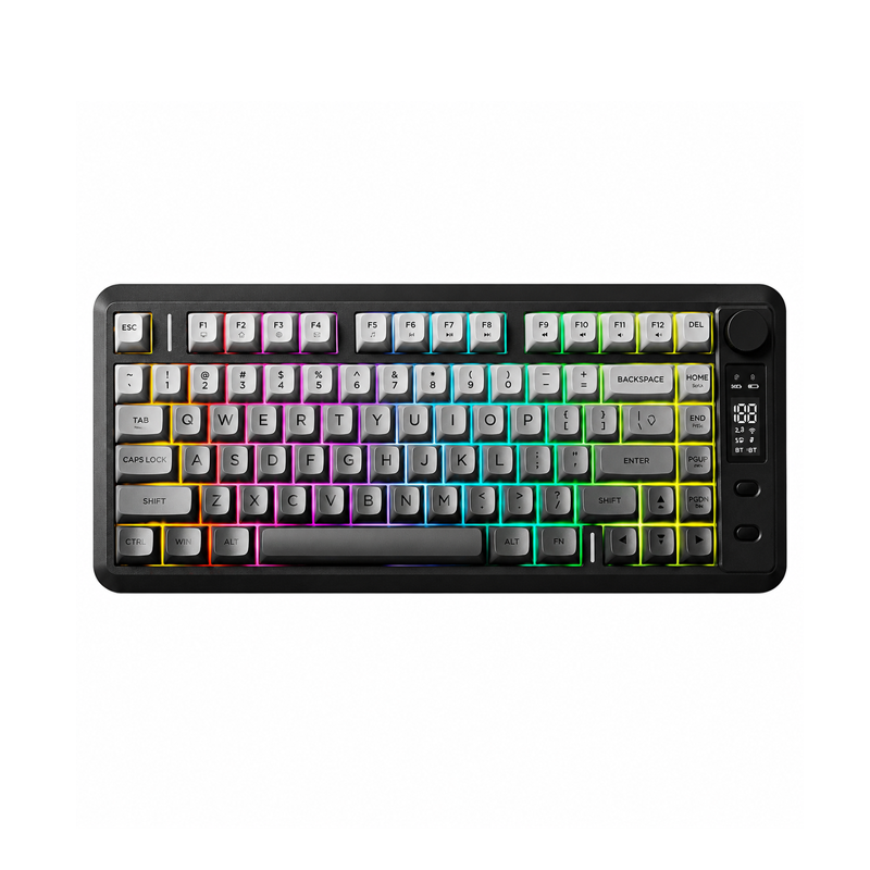 Free-Wolf-M75-Wireless-Silent-Keyboard-RGB-Membrane Free Wolf M75 Wireless Silent Keyboard RGB Membrane - Image 1