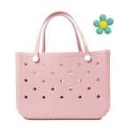 Ladies Beach Tote Bag PVA Extra Large w/Flower Charm