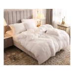 3 Piece Fluffy Comforters - White - 220cm Double