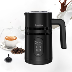 BezosMax 5 in 1 Milk Frother with Temperature Automatic Warm and Cold Foam (Black)