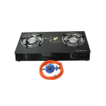 Tempered Glass 2 Burner Gas Stove with Regulator and 2m Pipe - Gas Stove